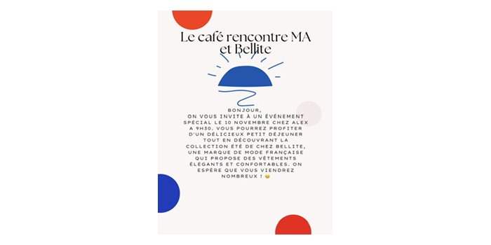 Café rencontre chez Alex & Vente privée Bellite